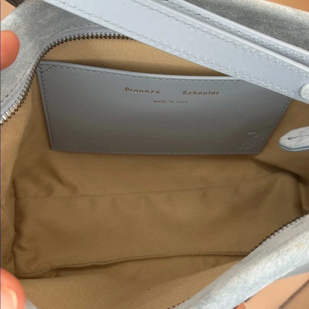 Proenza Schouler Bond Dusty Blue Suede Shoulder Bag